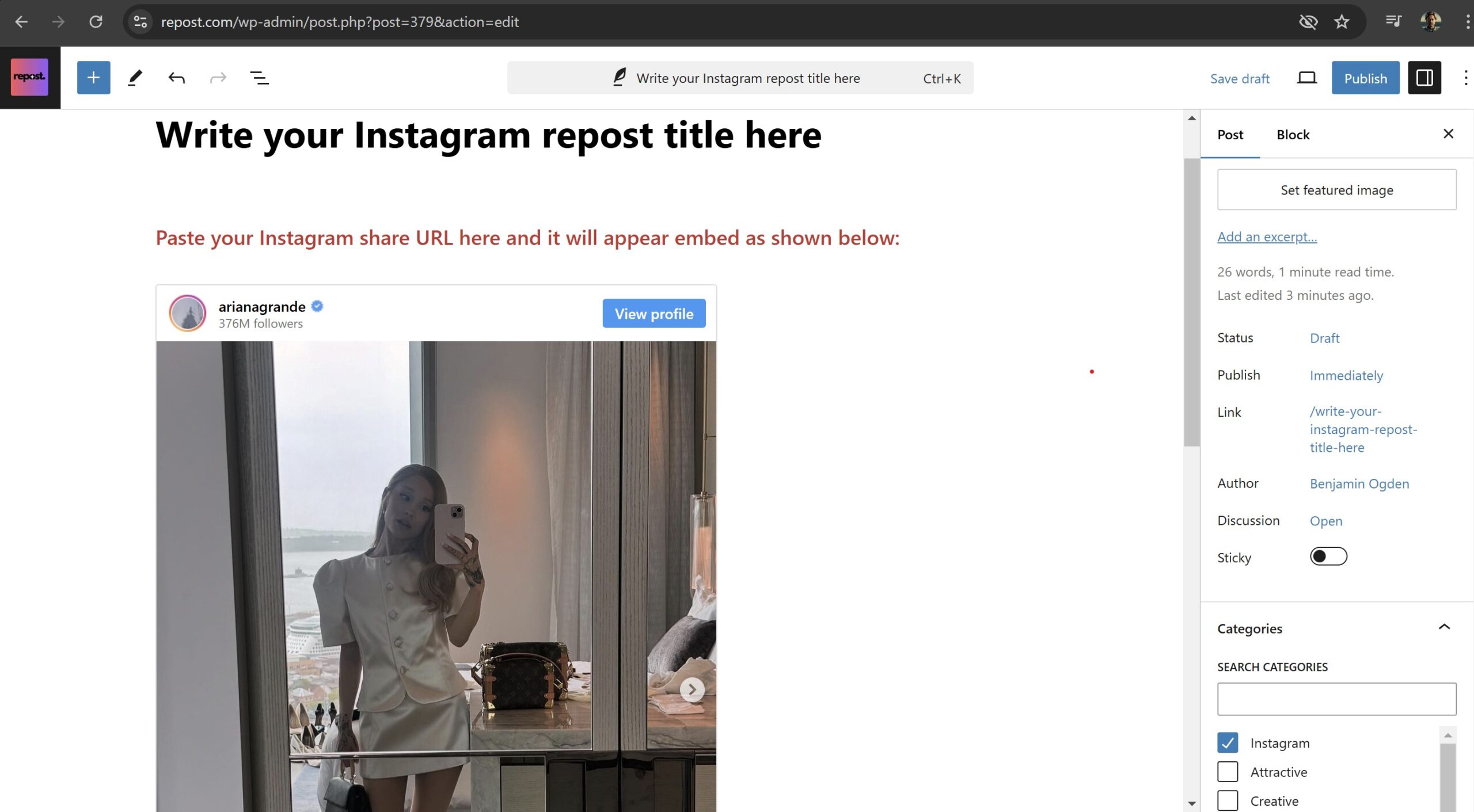 How to Repost Instagram Online for Free on Repost.com